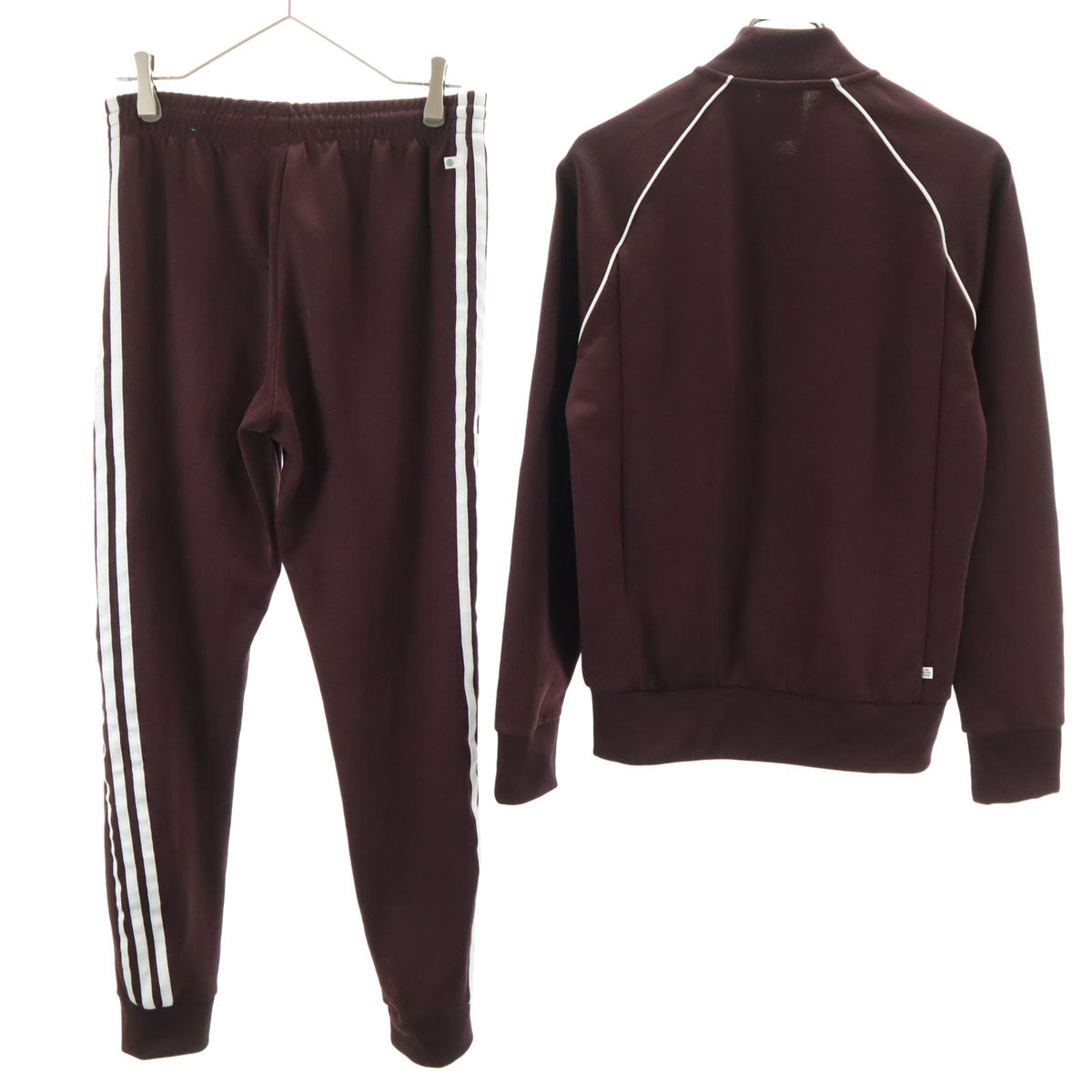 美品 adidas Originals アディダスオリジナルス トレフォイルロゴ トラックジャケット 上下 セットアップ M バーガンディ ジャージ メンズ