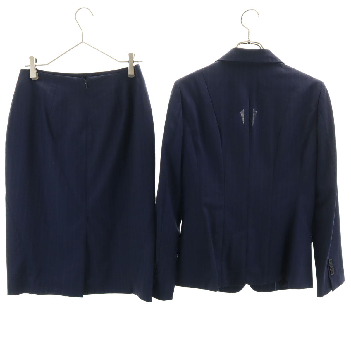 Brooks Brothers ブルックスブラザーズ ストライプ柄 スカートスーツ 上下 セットアップ 2/4 ネイビー レディース