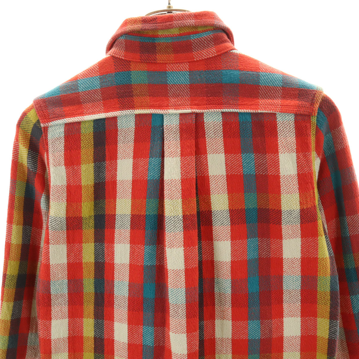 marka マーカ 日本製 チェック柄 長袖 ネルシャツ 1 朱色 レディース