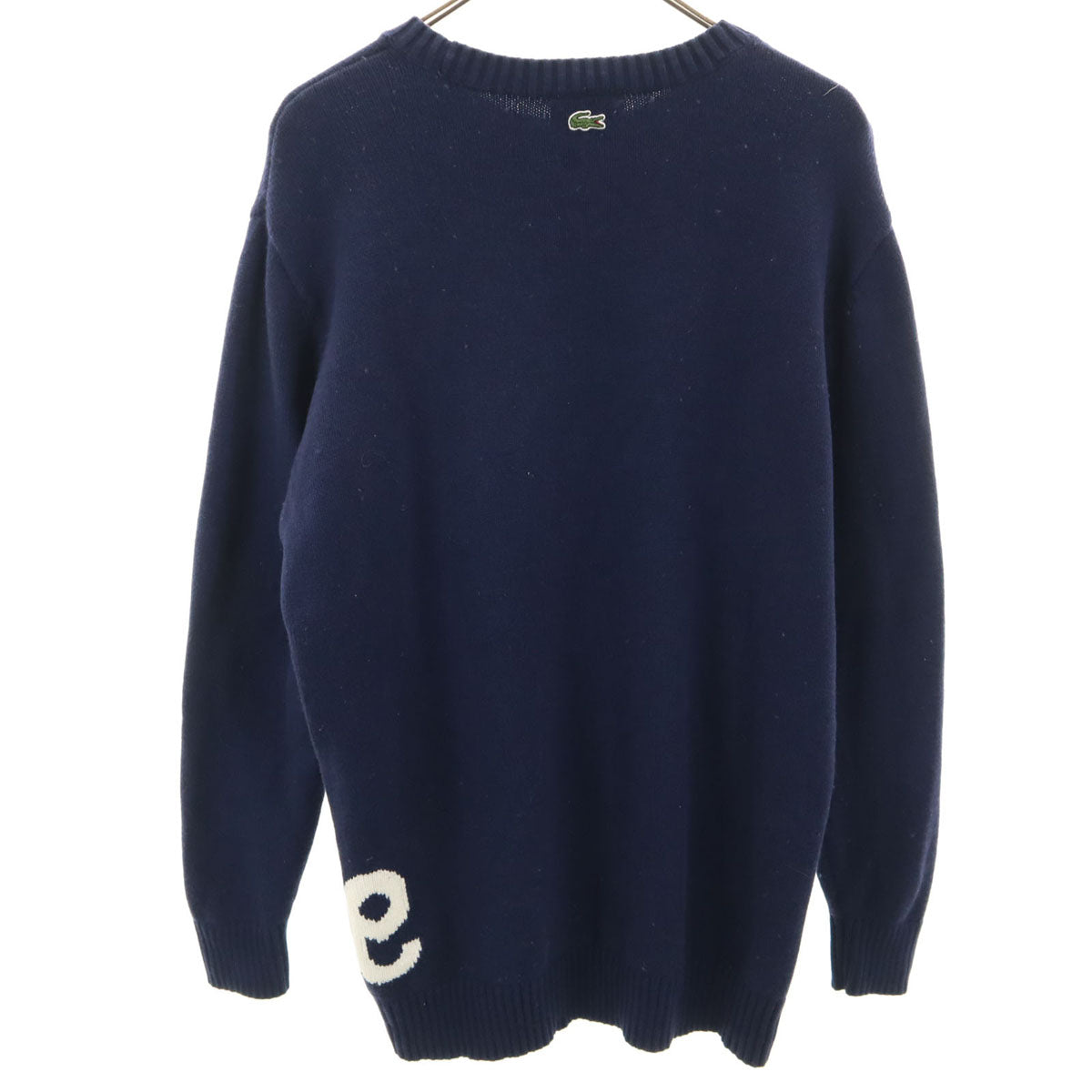 LACOSTE ラコステ 長袖 クルーネック ニット 40 ネイビー レディース