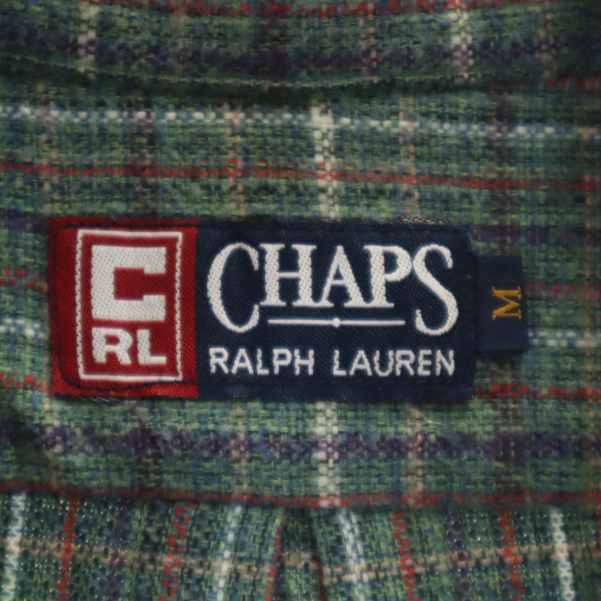 CHAPS RALPH LAUREN チャップスラルフローレン チェック柄 長袖 ボタンダウンシャツ M グリーン系 メンズ