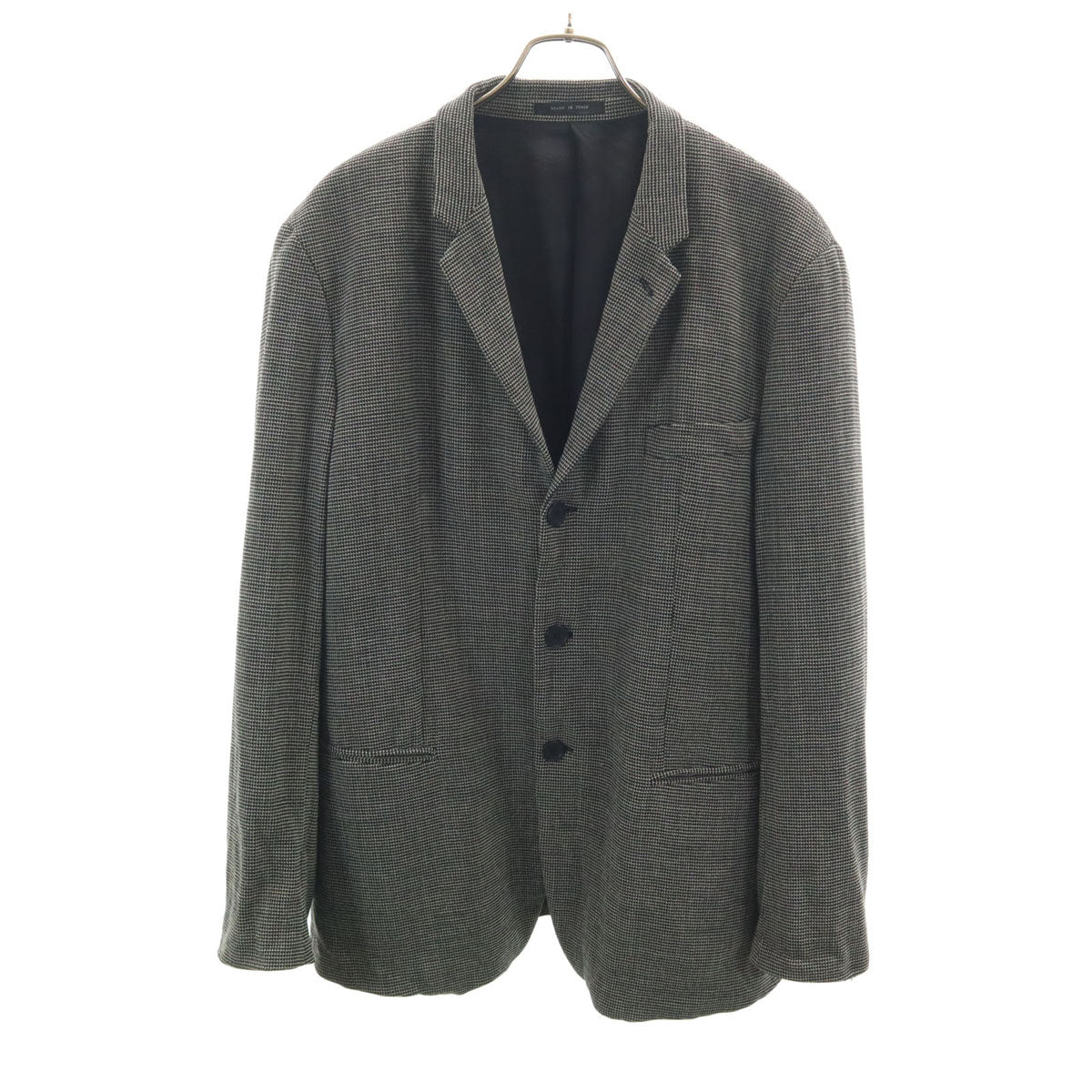 Emporio Armani エンポリオアルマーニ 90s イタリア製 オールド 総柄 テーラードジャケット 54 ブラック メンズ
