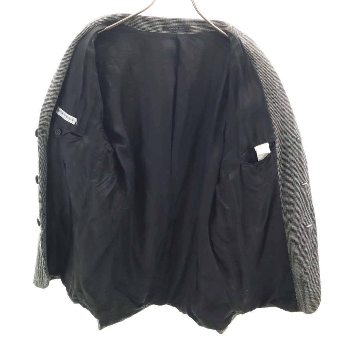 Emporio Armani エンポリオアルマーニ 90s イタリア製 オールド 総柄 テーラードジャケット 54 ブラック メンズ