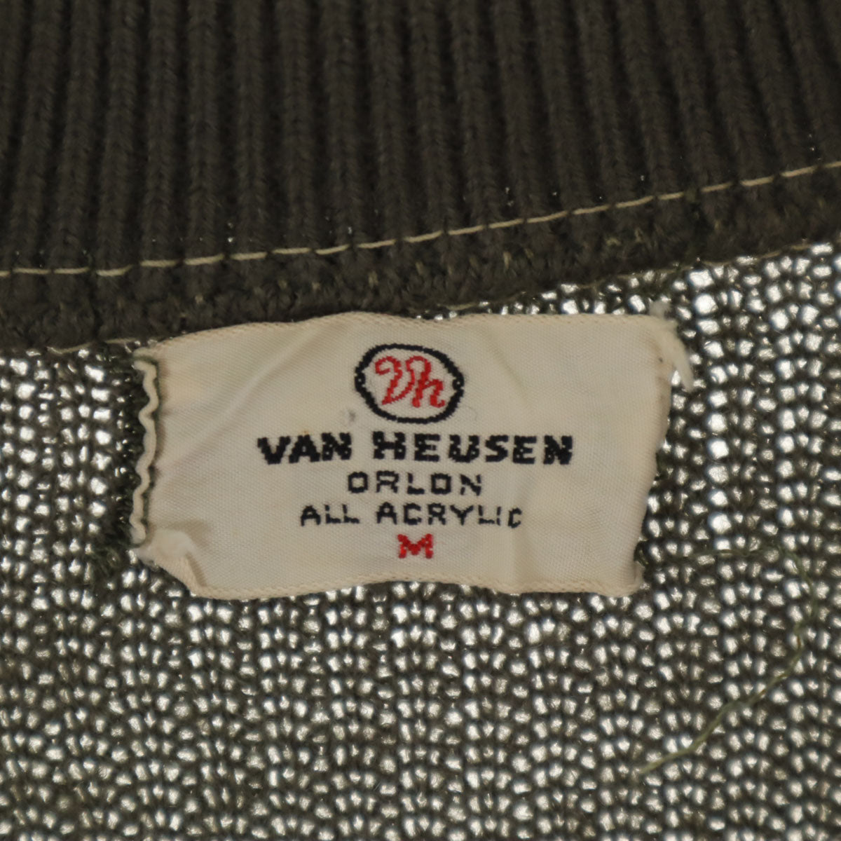 VAN HEUSEN ヴァンヒューゼン 50s ヴィンテージ 半袖 ニット ポロシャツ M オリーブ系 レディース