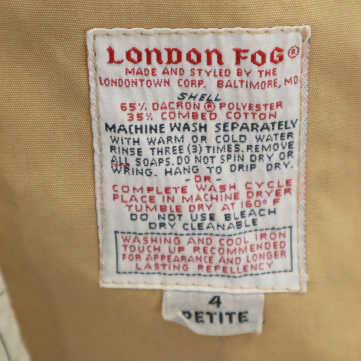 LONDON FOG ロンドンフォグ 70s 80s ヴィンテージ ステンカラーコート 4 ベージュ レディース