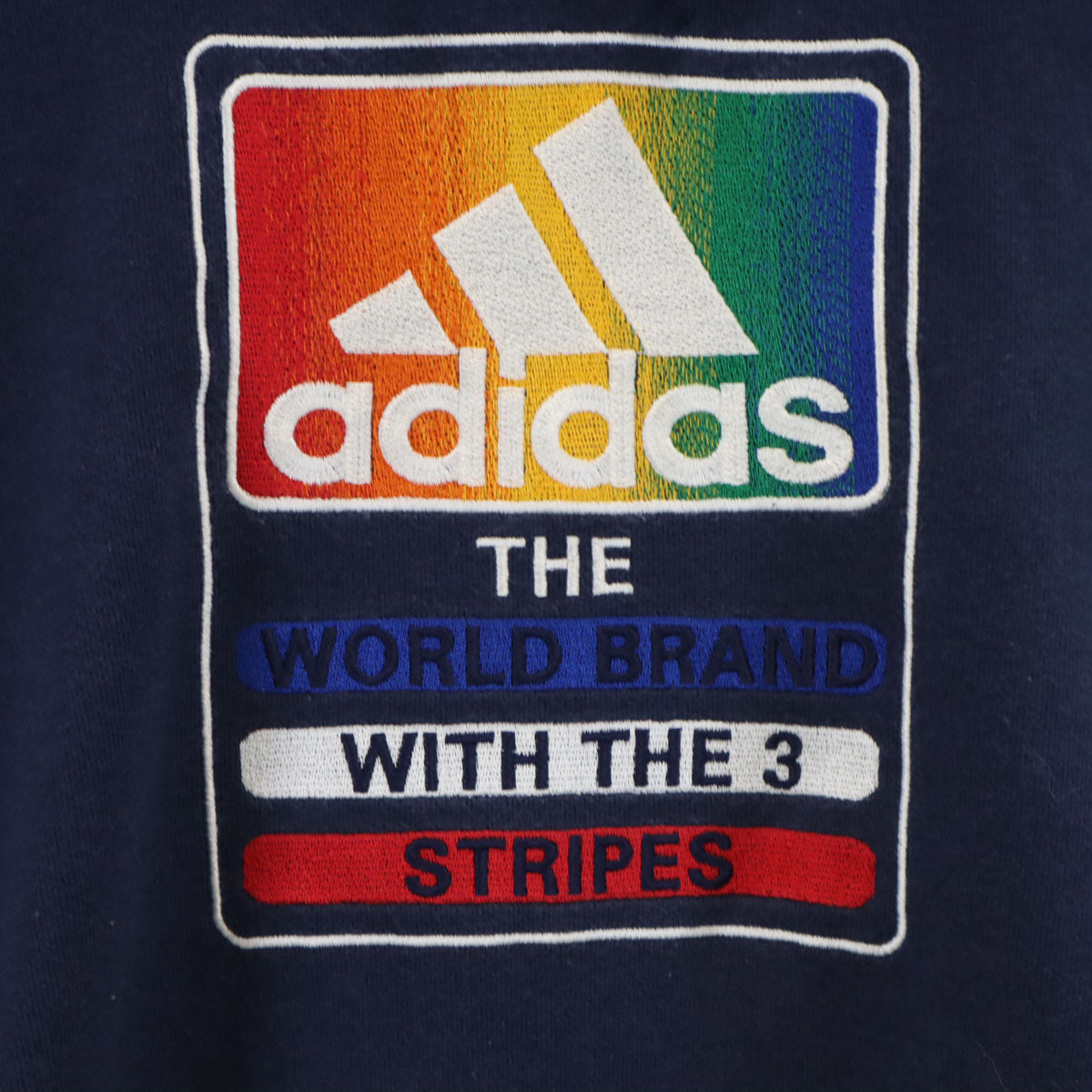 adidas アディダス 90s オールド 長袖 スウェットパーカー S-M ネイビー デサント メンズ