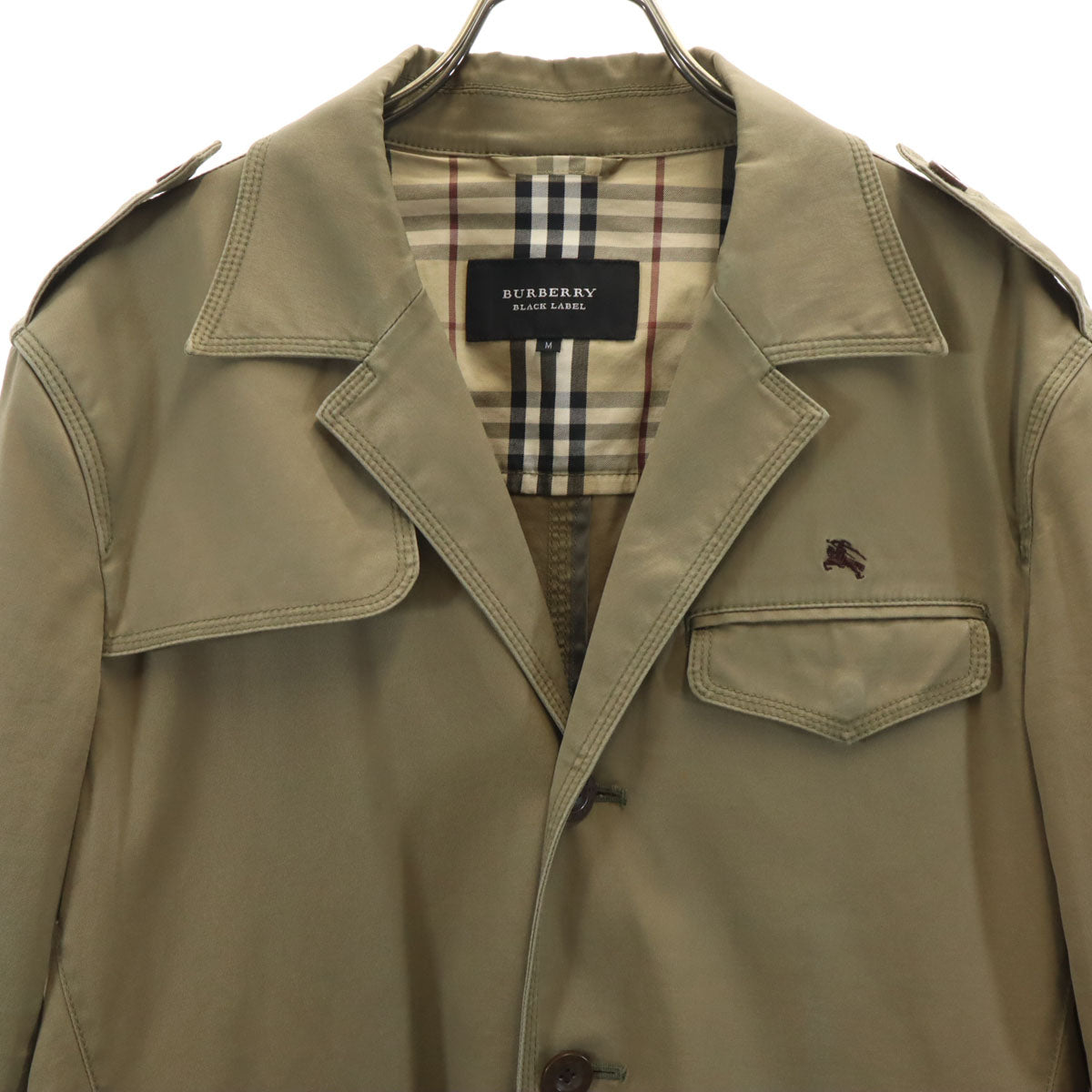 BURBERRY BLACK LABEL バーバリーブラックレーベル ミリタリージャケット M オリーブ系 三陽商会 メンズ