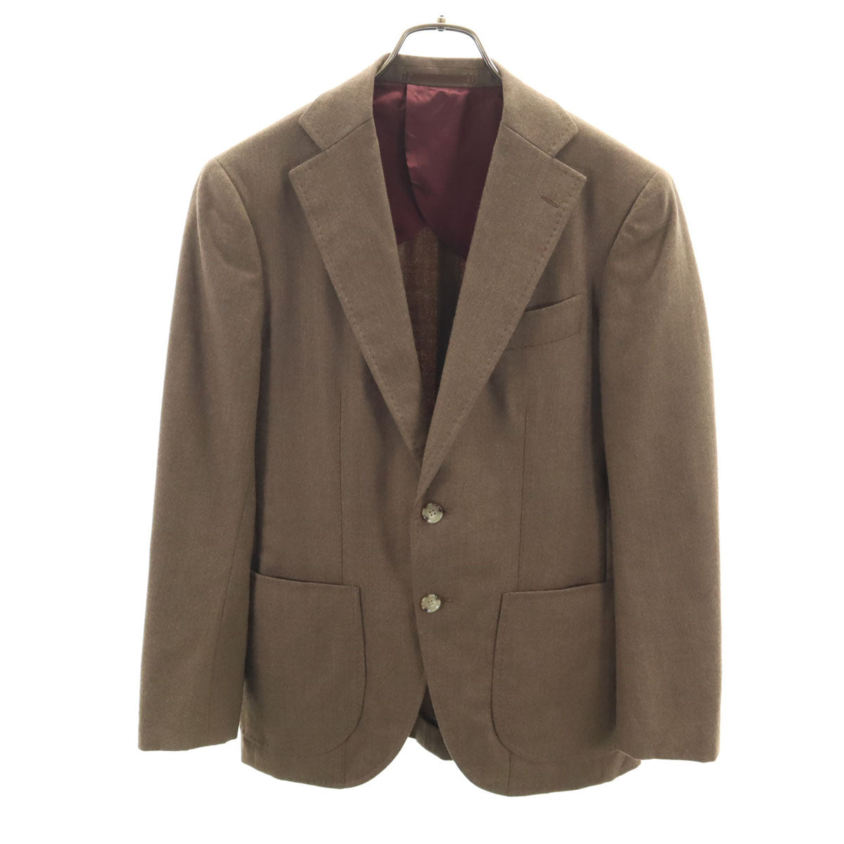 HOLLAND & SHERRY ホーランドアンドシェリー 日本製 ウール テーラードジャケット ブラウン系 メンズ