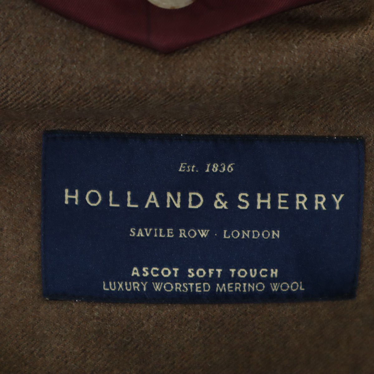 HOLLAND & SHERRY ホーランドアンドシェリー 日本製 ウール テーラードジャケット ブラウン系 メンズ