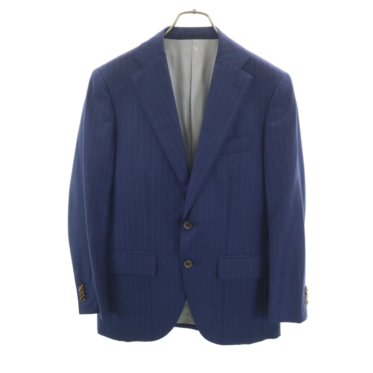 DORMEUIL ドーメル ウール ストライプ柄 テーラードジャケット ネイビー メンズ