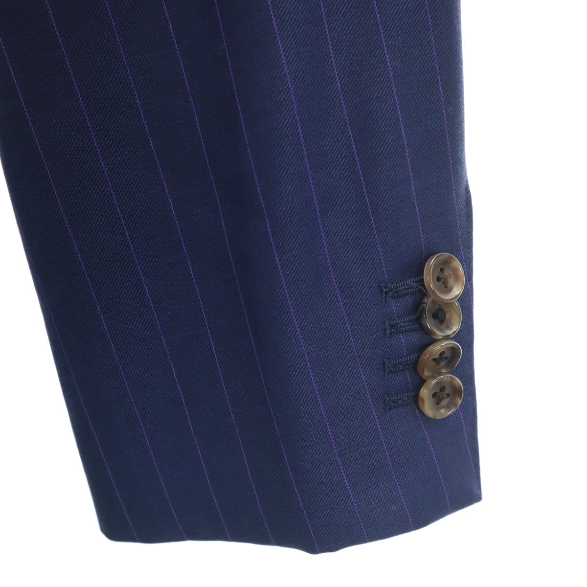 DORMEUIL ドーメル ウール ストライプ柄 テーラードジャケット ネイビー メンズ