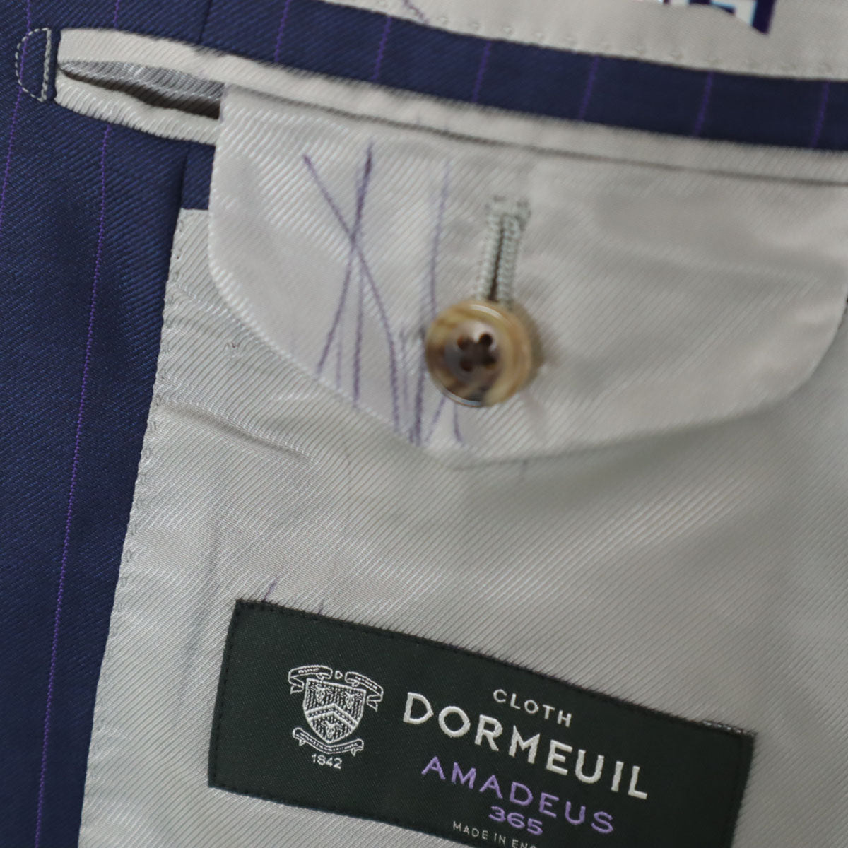 DORMEUIL ドーメル ウール ストライプ柄 テーラードジャケット ネイビー メンズ