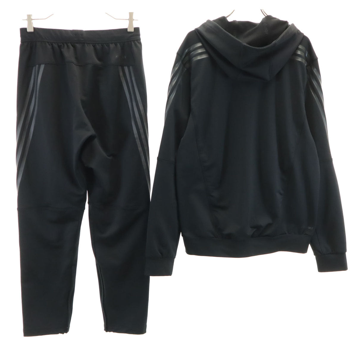 adidas アディダス 長袖 ジップパーカー 上下 セットアップ L/M ブラック ジャージ メンズ