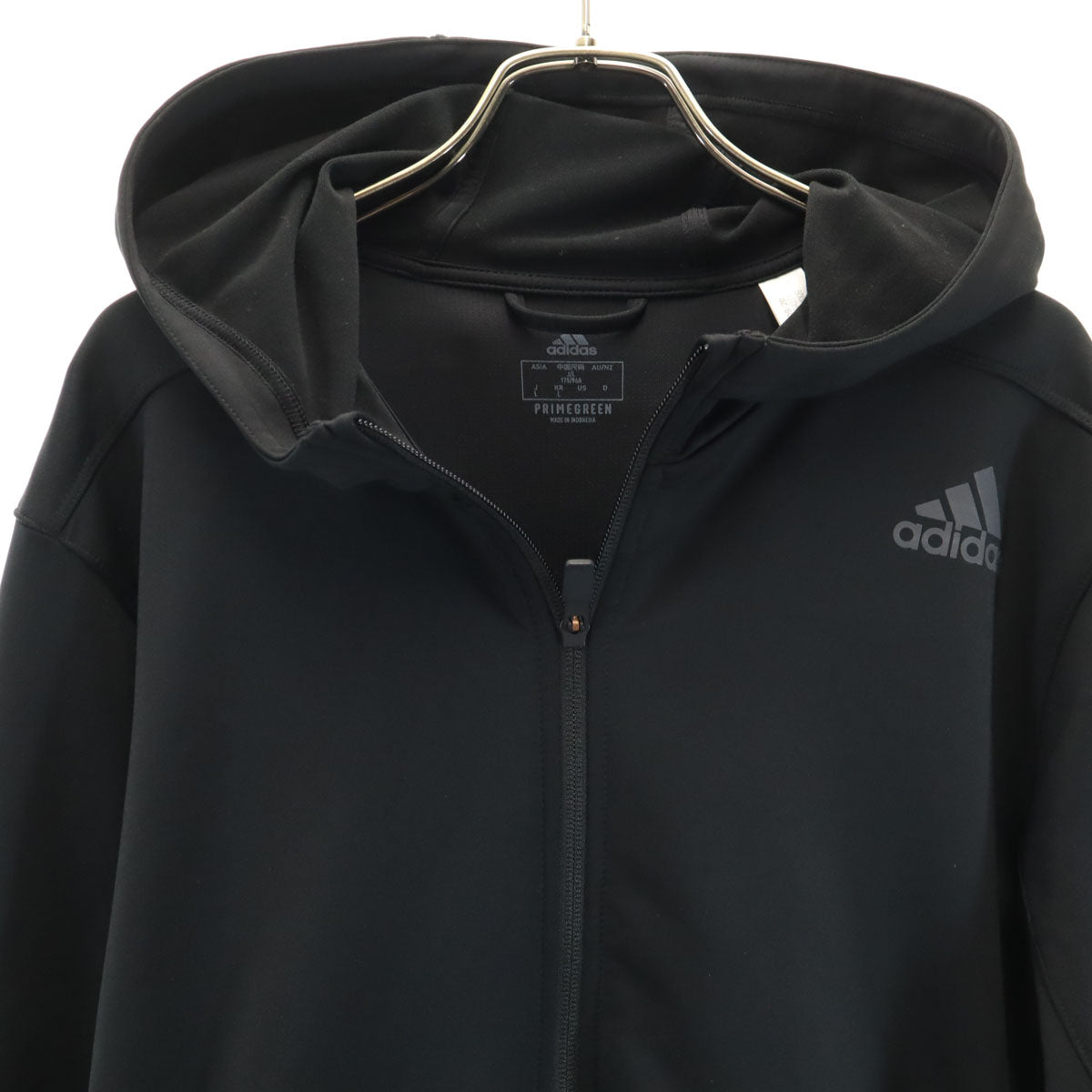 adidas アディダス 長袖 ジップパーカー 上下 セットアップ L/M ブラック ジャージ メンズ