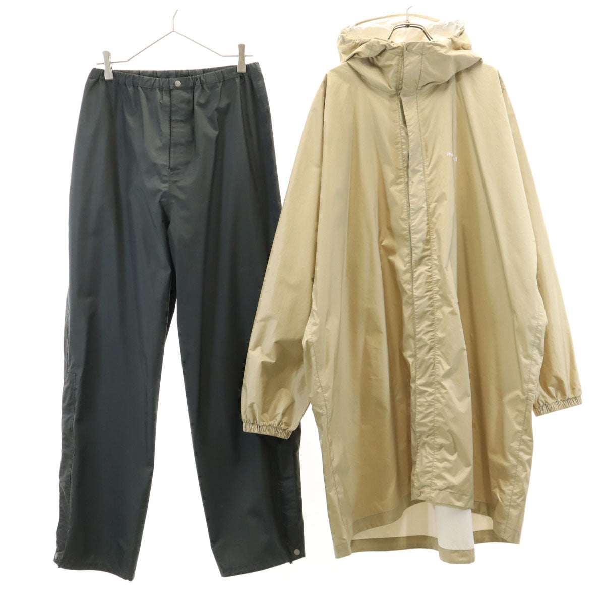 mont-bell モンベル レインコート 上下 セットアップ XL/L ベージュ アソート メンズ