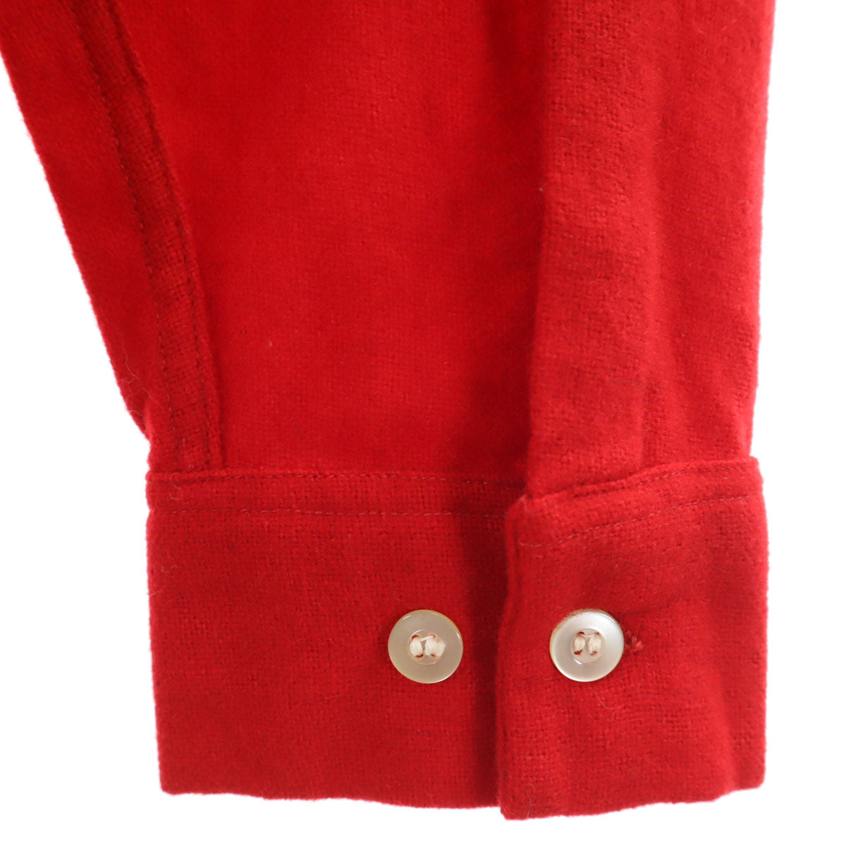 CAMPUS キャンパス 60s ヴィンテージ ウールブレンド 長袖 オープンカラーシャツ S レッド メンズ