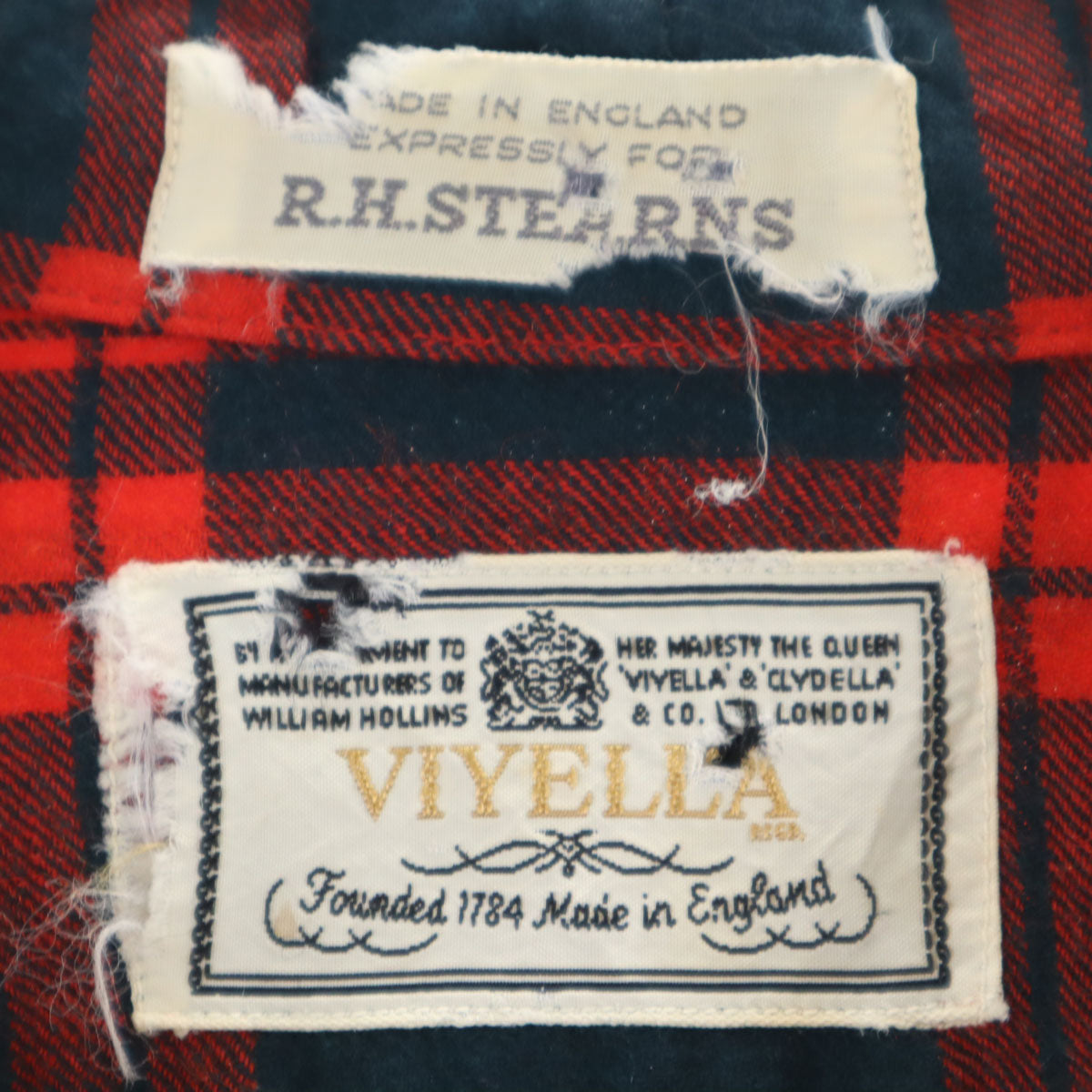 60s ヴィンテージ チェック柄 長袖 オープンカラーシャツ M レッド メンズ