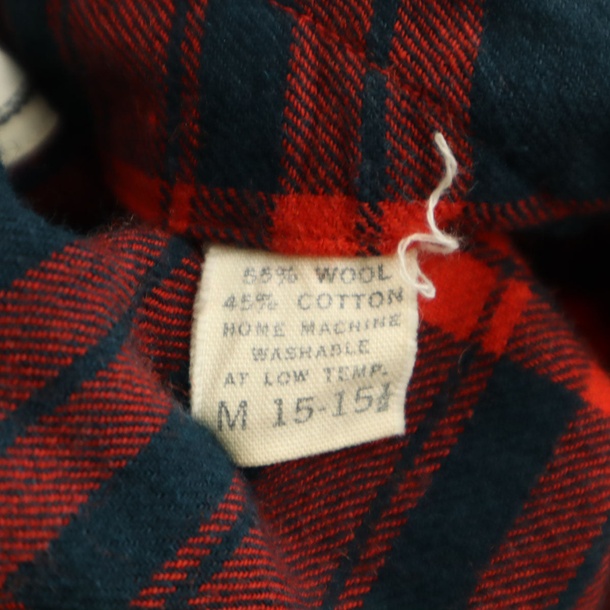 60s ヴィンテージ チェック柄 長袖 オープンカラーシャツ M レッド メンズ