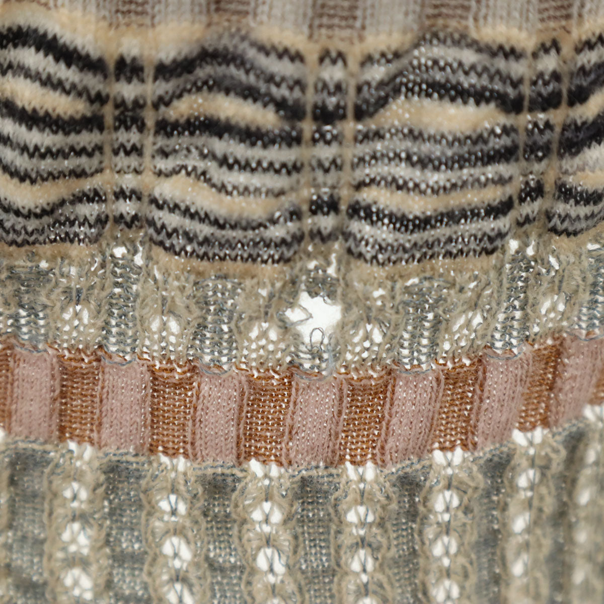Missoni ミッソーニ ボーダー柄 ノースリーブ ニット 44 ベージュ レディース