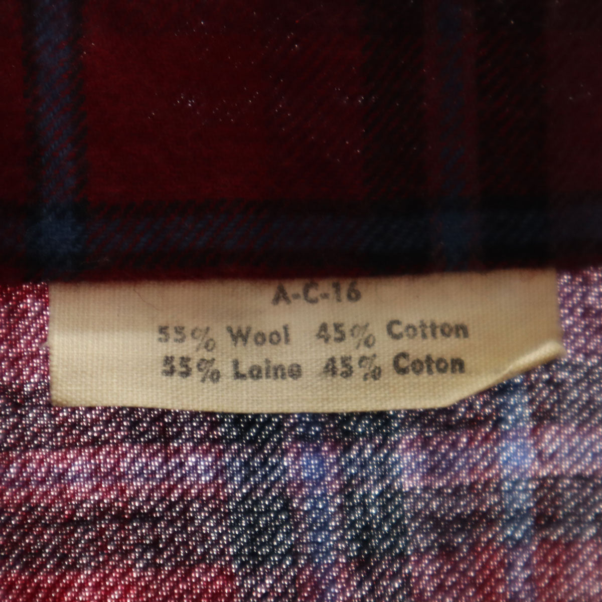 70s ヴィンテージ ウールブレンド チェック柄 長袖 ウールシャツ XL レッド メンズ