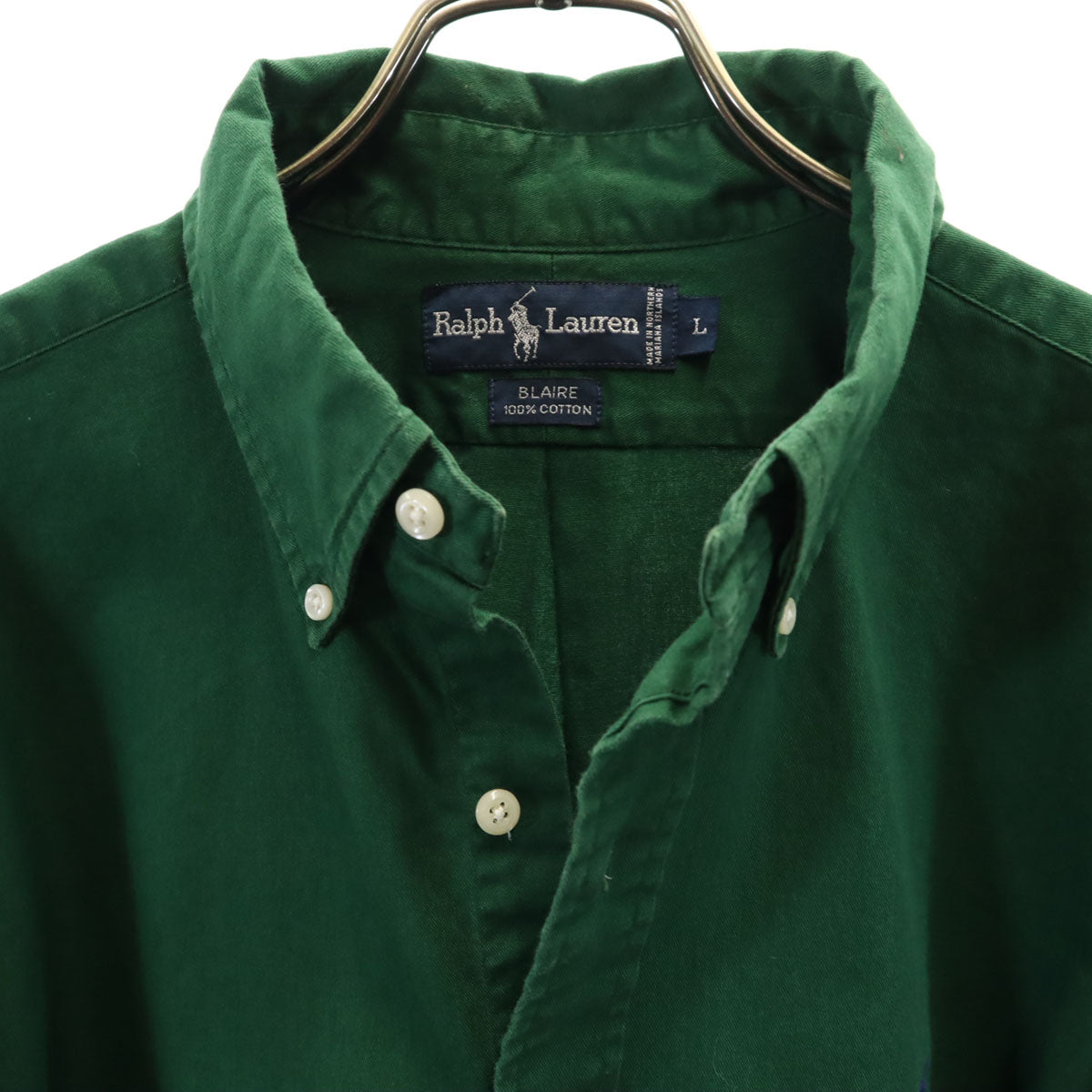 RALPH LAUREN ラルフローレン 長袖 ボタンダウンシャツ L グリーン系 メンズ