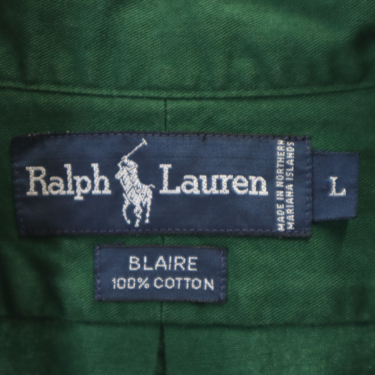 RALPH LAUREN ラルフローレン 長袖 ボタンダウンシャツ L グリーン系 メンズ