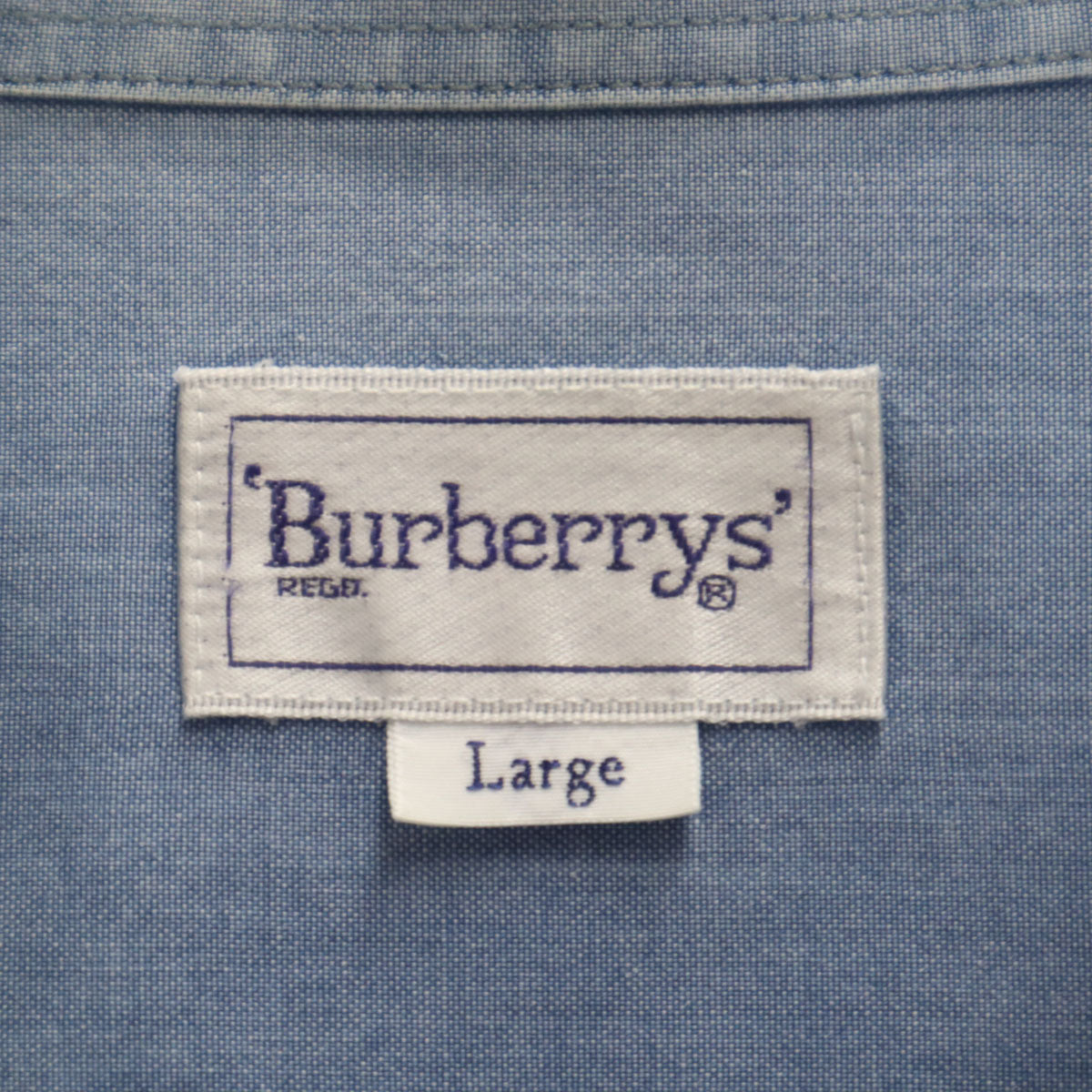 Burberrys バーバリーズ 90s 日本製 オールド 長袖 インディゴ染め シャンブレーシャツ L ブルー系 メンズ