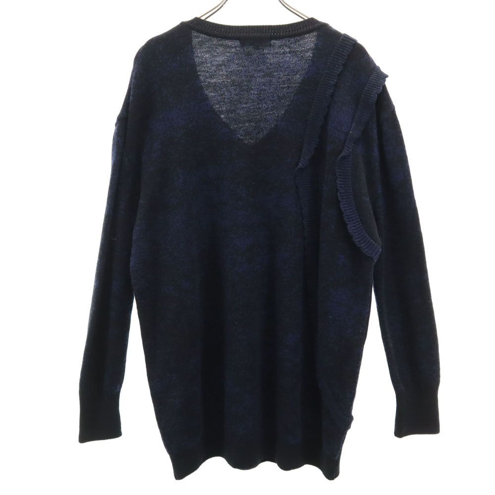 CoSTUME NATIONAL コスチュームナショナル 日本製 ウールブレンド 長袖 Vネック セーター S 黒系 ニット レディース
