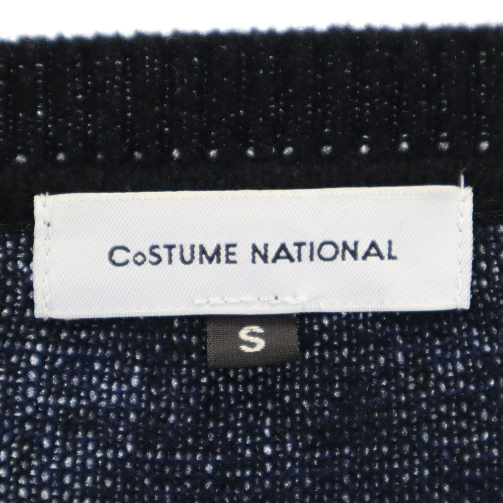 CoSTUME NATIONAL コスチュームナショナル 日本製 ウールブレンド 長袖 Vネック セーター S 黒系 ニット レディース