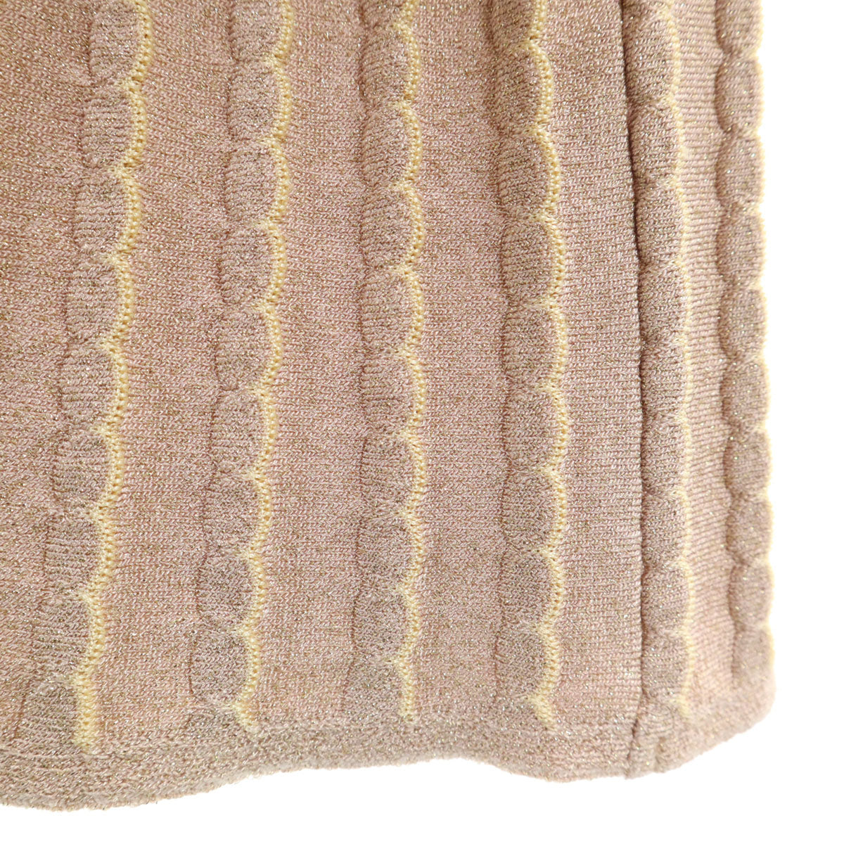 Missoni ミッソーニ ノースリーブ ラメニット ワンピース 42 ピンクベージュ レディース