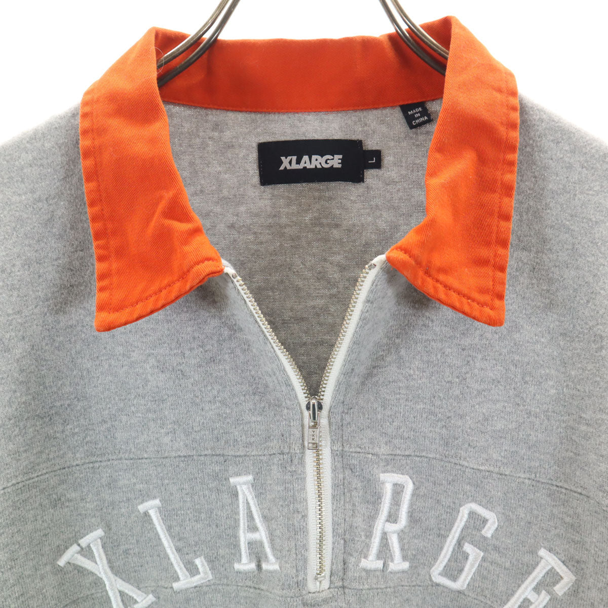XLARGE エクストララージ 長袖 ハーフジップ ラガーシャツ L グレー メンズ