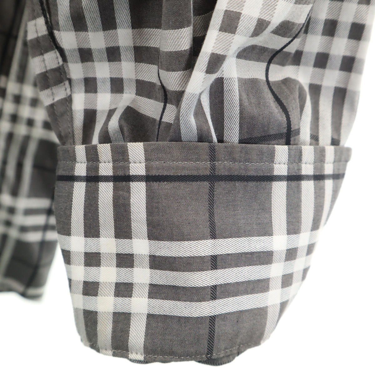 BURBERRY LONDON バーバリーロンドン 日本製 チェック柄 長袖 ボタンダウンシャツ L グレー 三陽商会 メンズ
