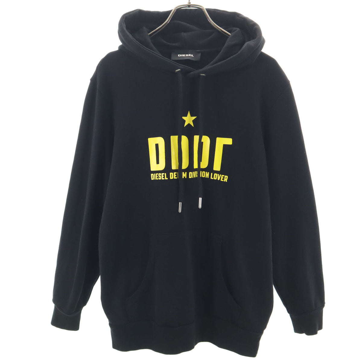 DIESEL ディーゼル ブルガリア製 長袖 スウェットパーカー S ブラック メンズ