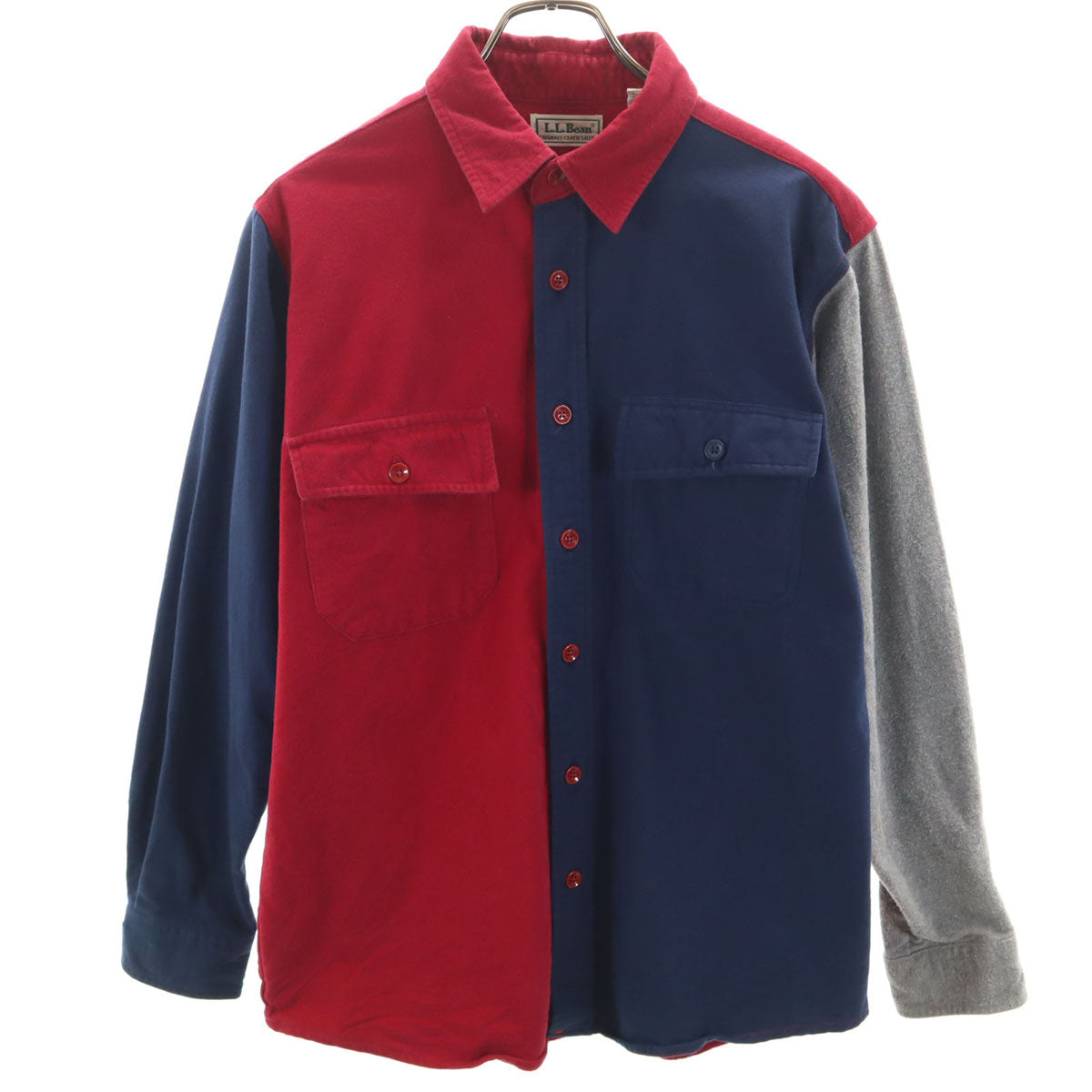 L.L.Bean エルエルビーン 80s USA製 ヴィンテージ 長袖 ネルシャツ L レッド アウトドア メンズ