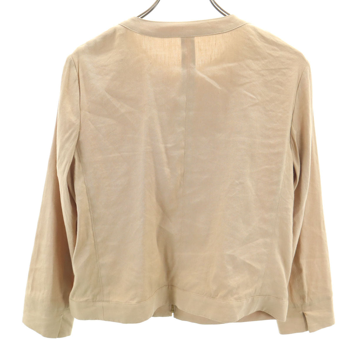 MACKINTOSH PHILOSOPHY マッキントッシュフィロソフィー リネンブレンド ノーカラージャケット 38 ベージュ レディース