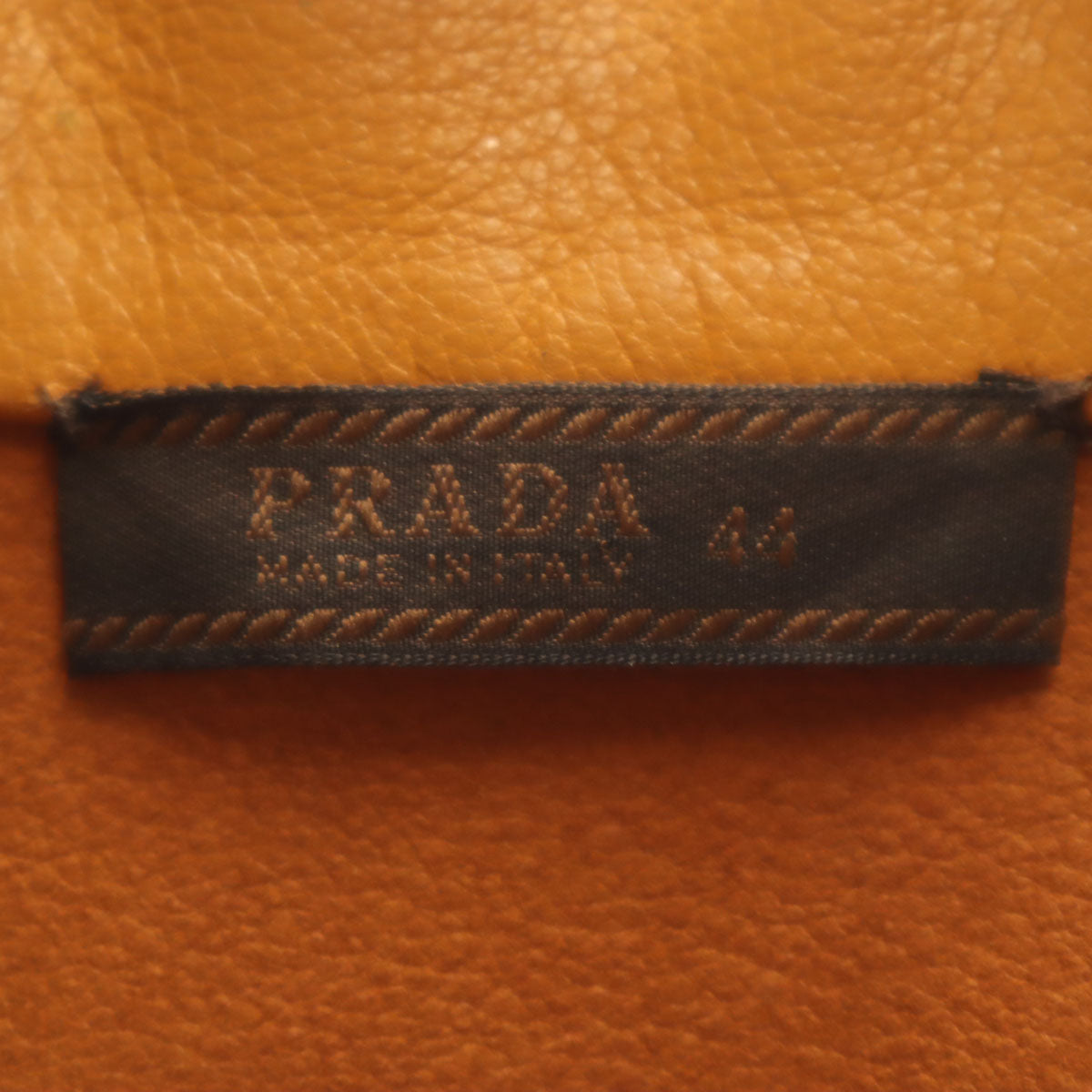 PRADA プラダ イタリア製 長袖 本革レザー シャツ 44 オレンジブラウン レディース
