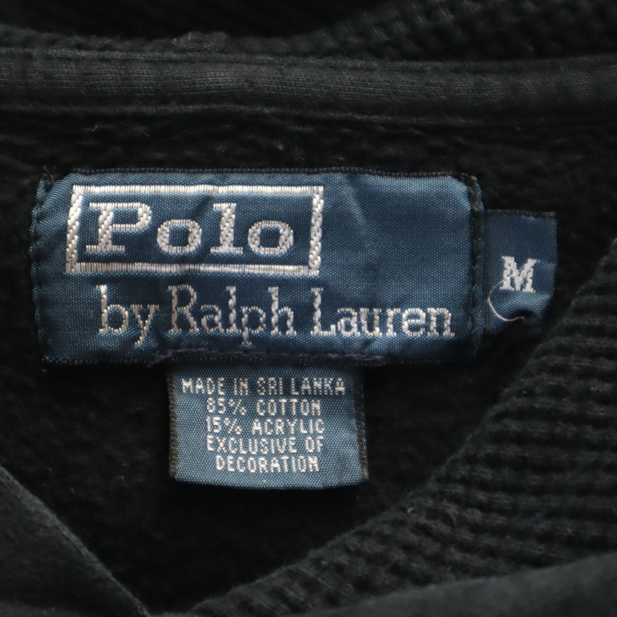 Polo by Ralph Lauren ポロバイラルフローレン 90s オールド ポロベア刺繍 長袖 スウェットパーカー M ブラック メンズ