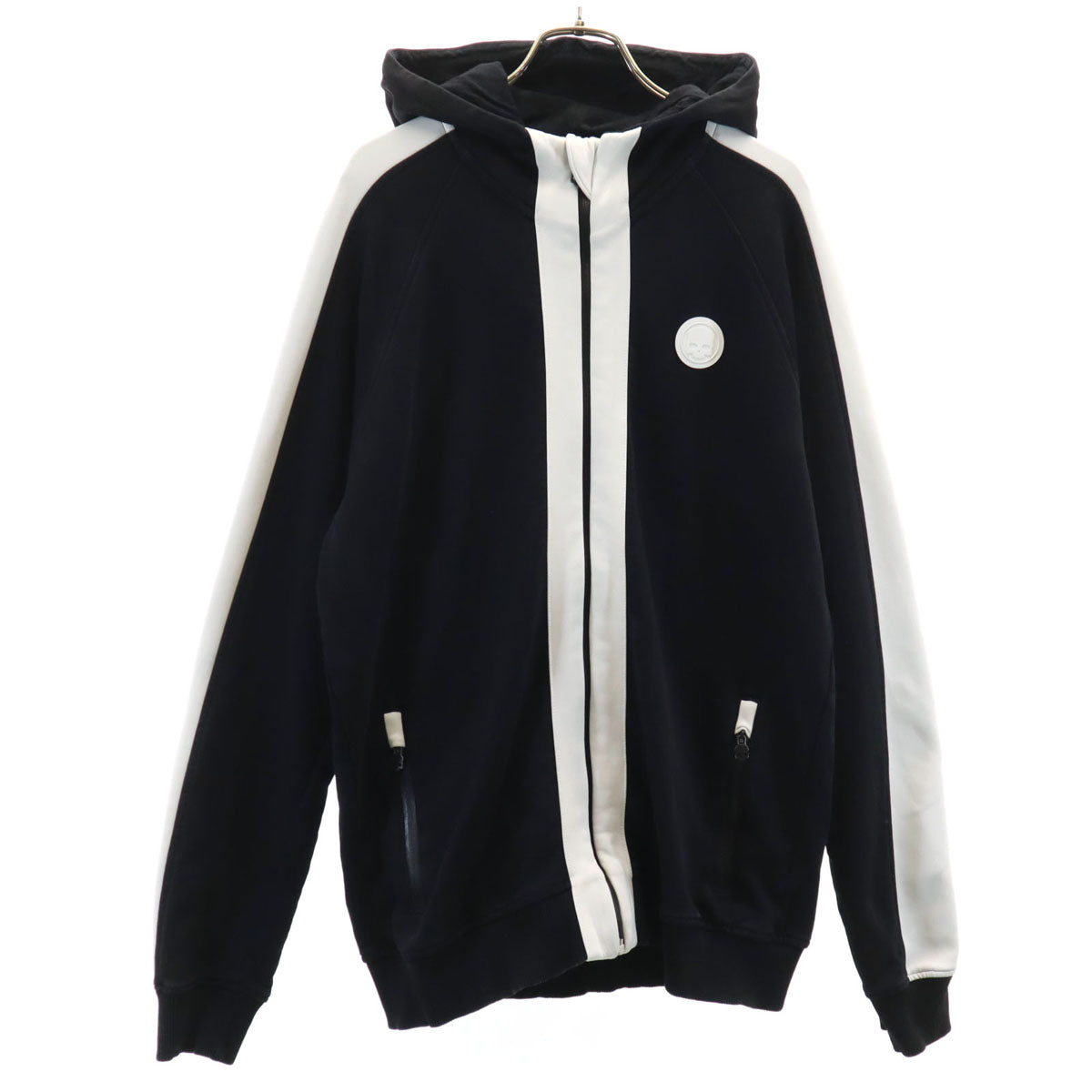 HYDROGEN ハイドロゲン 長袖 スウェット ジップパーカー XL ブラック メンズ