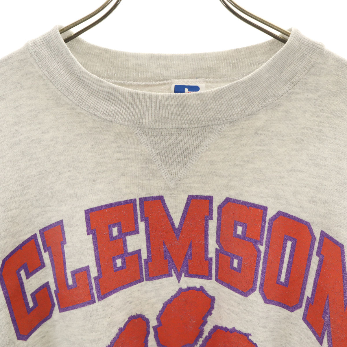 RUSSELL ATHLETIC ラッセルアスレチック 90s USA製 オールド CLEMSON MOM 長袖 スウェット トレーナー XL グレー メンズ