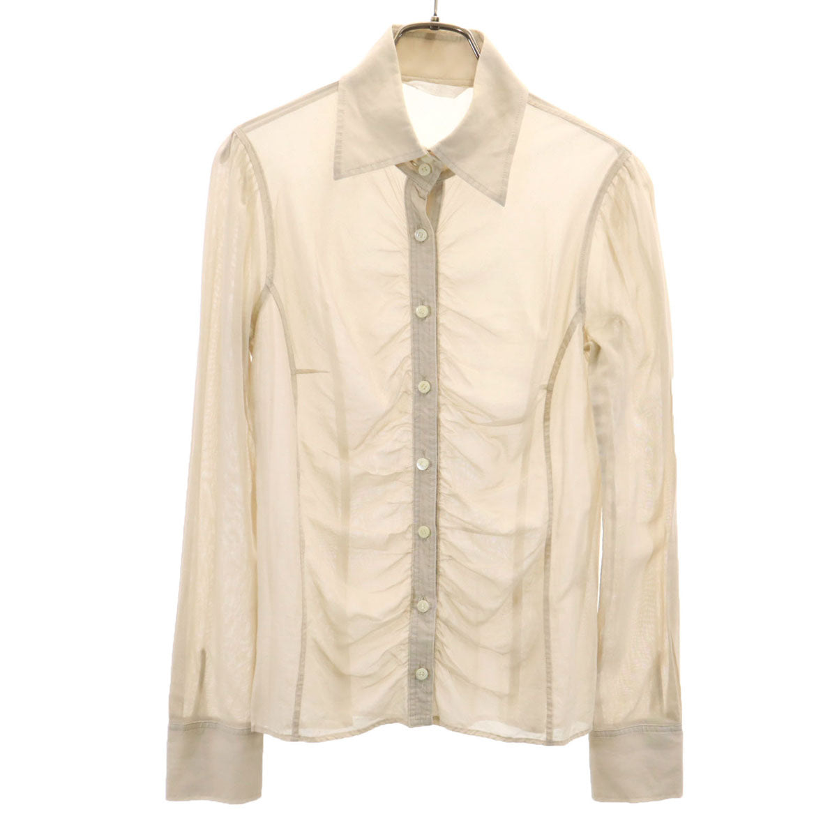 HYSTERICS ヒステリックス 日本製 長袖 シースルー シャツ FREE ベージュ ブラウス レディース