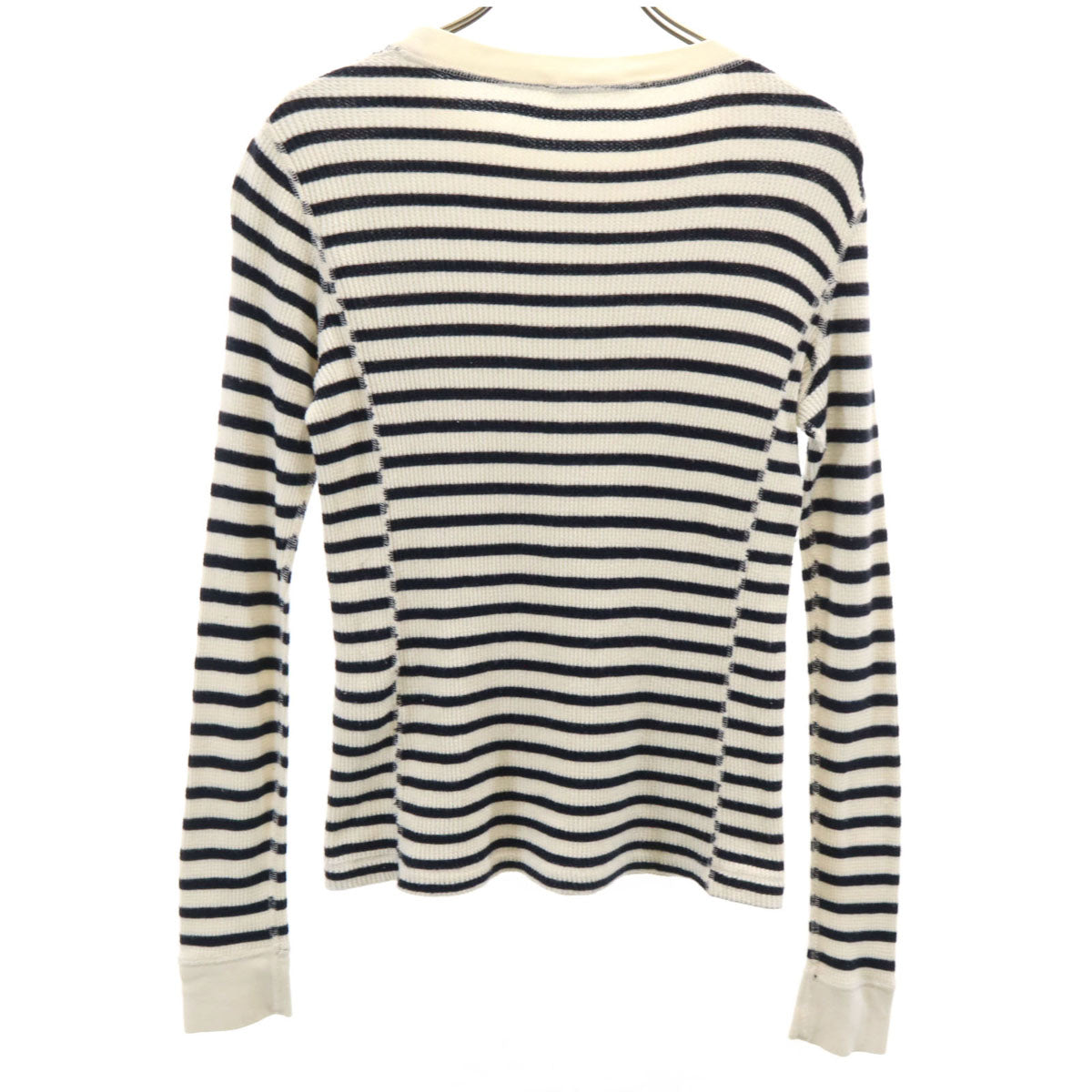 beautiful people ビューティフルピープル 日本製 ボーダー柄 長袖 サーマル Tシャツ XS アイボリー レディース