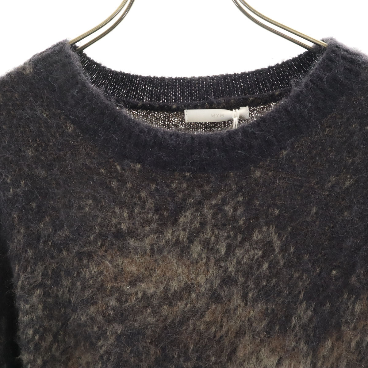 WYM ウィム 長袖 シャギー ニット S ネイビー セーター メンズ