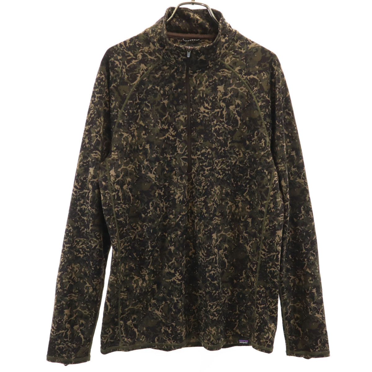 patagonia パタゴニア カモフラ柄 長袖 キャプリーン ミッドウェイト ハーフジップ ウェア M カーキ 44447 アウトドア 迷彩 メンズ