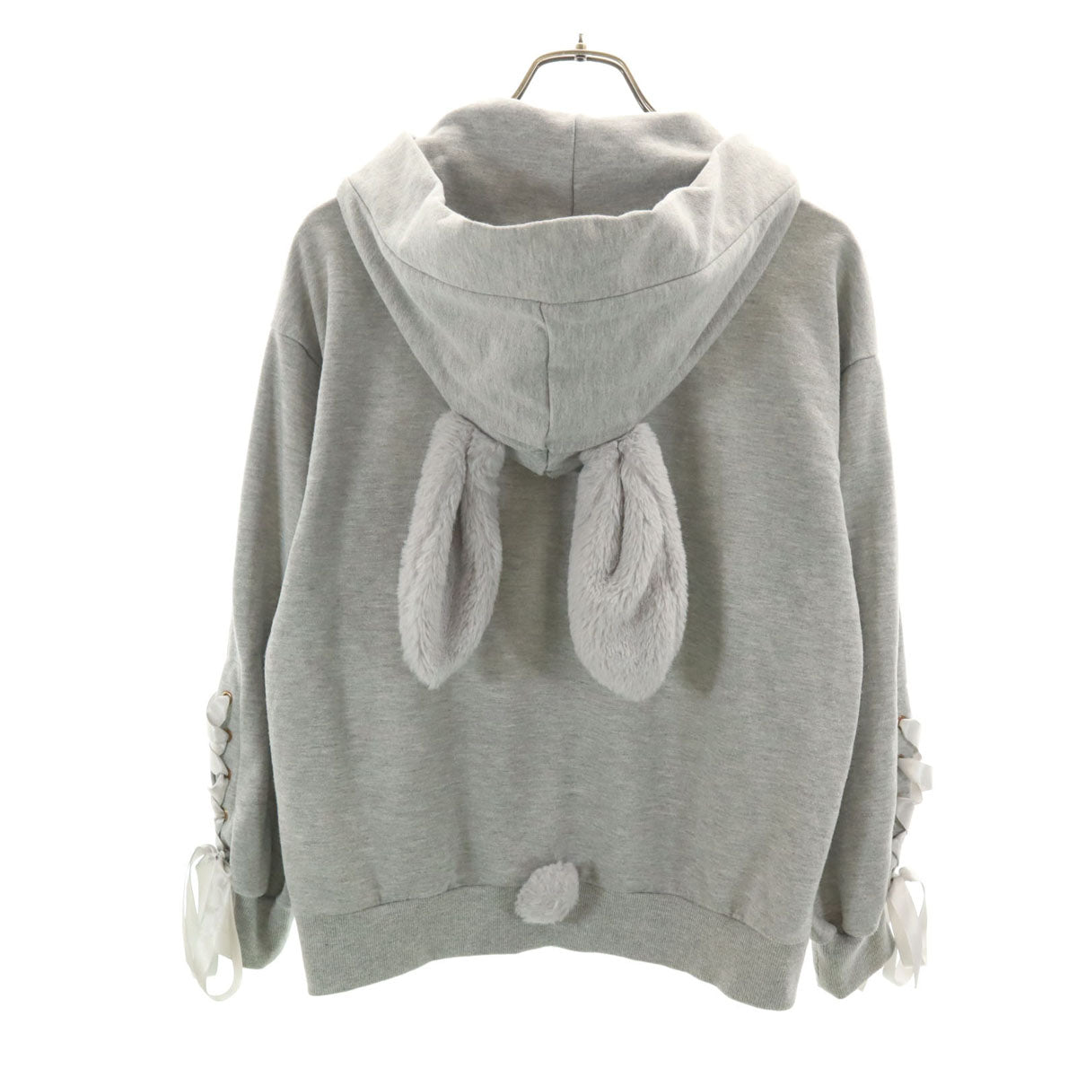 Secret Honey シークレットハニー 長袖 うさ耳 スウェット ジップパーカー グレー レディース