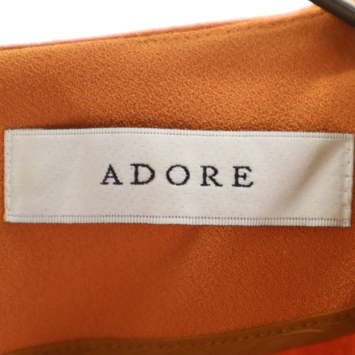 ADORE アドーア 日本製 長袖 ワンピース 38 オレンジ レディース