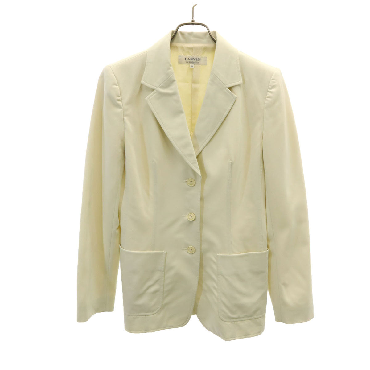 LANVIN LA COLLECTION ランバンコレクション 日本製 テーラードジャケット 36 生成り レディース