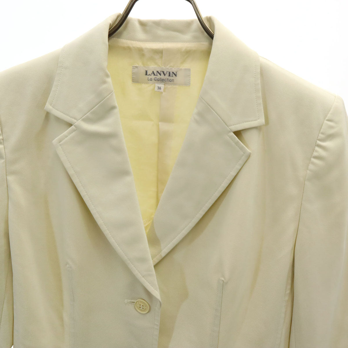 LANVIN LA COLLECTION ランバンコレクション 日本製 テーラードジャケット 36 生成り レディース