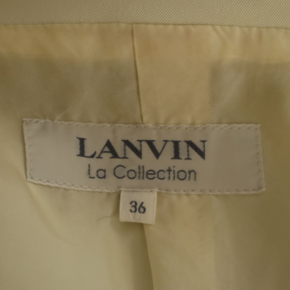 LANVIN LA COLLECTION ランバンコレクション 日本製 テーラードジャケット 36 生成り レディース