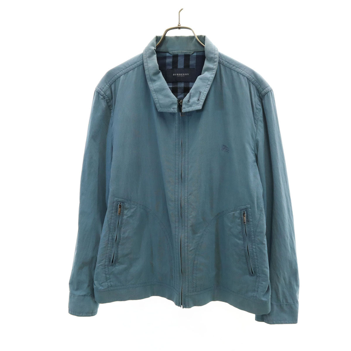 BURBERRY LONDON バーバリーロンドン シルクブレンド ブルゾン L ブルーグレー 三陽商会 ジャケット メンズ