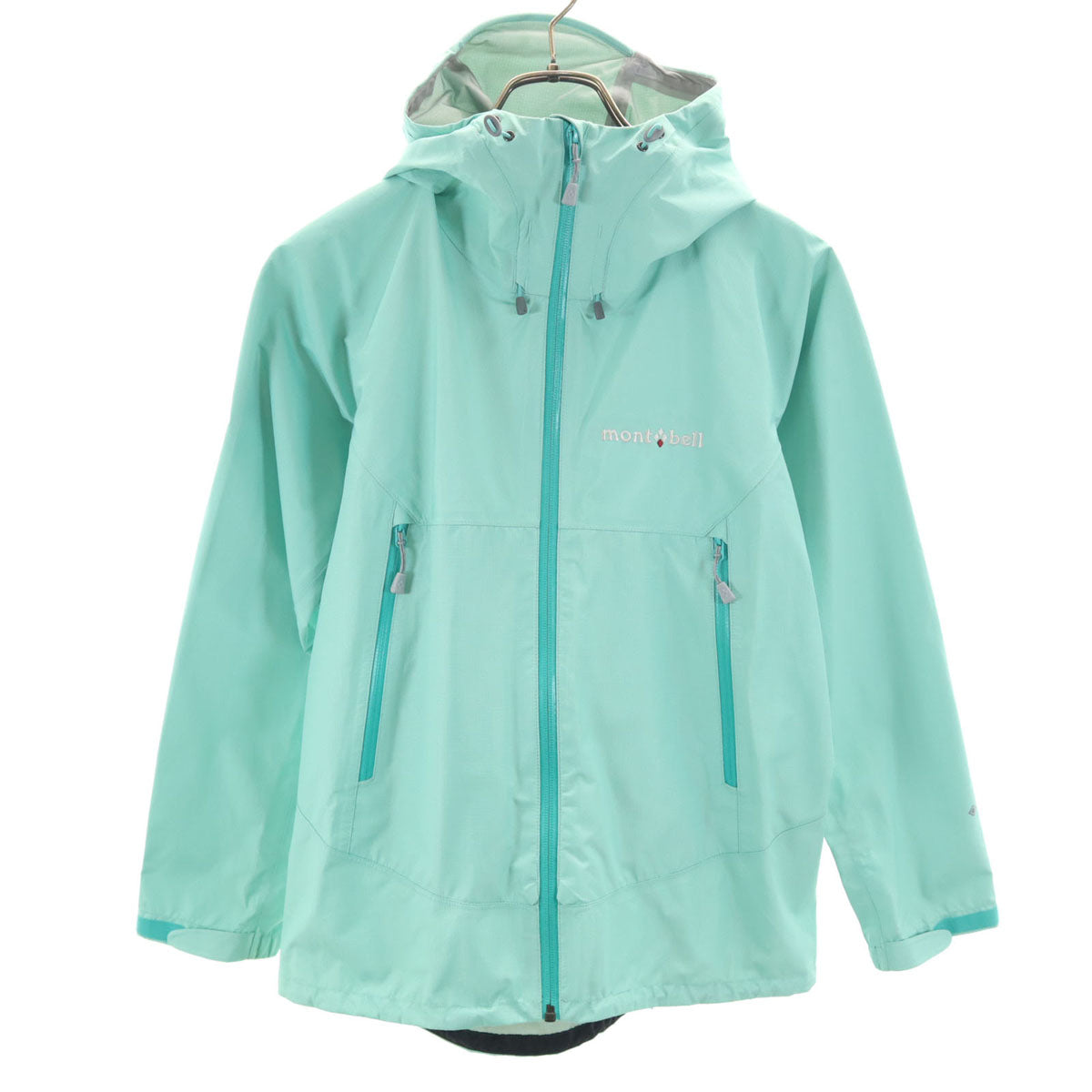 mont-bell モンベル レインダンサー ジャケット S ミント アウトドア 収納袋付き レディース